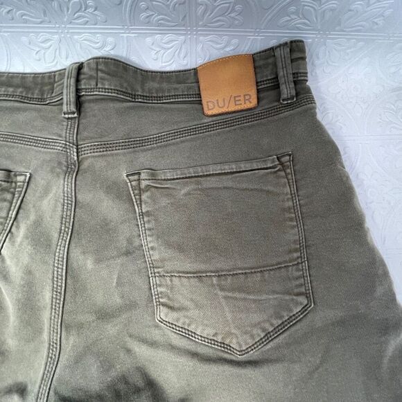 Du/er Gray Stretch Flat Front N2X Relaxed Fit Taper Stretch Chino Shorts Size 38 - Picture 7 of 10